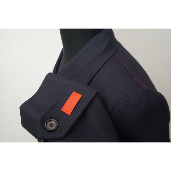 Isaia The Peacoat Blue Wool Cashmere Blend Overcoat Jacket Sz 38 US 48 EU NEW - Picture 3 of 9